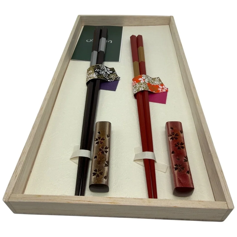 Japanese Chopsticks Set Mt Fuji‎ Wood Gift Box